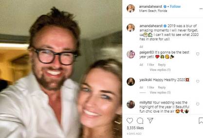 Amanda's Instagram picture with husband, with sweet caption about the new year 2020